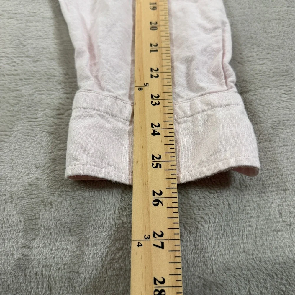 Banana Republic Mens XL Pink Linen Untucked Fit Long Sleeve Button Down Shirt